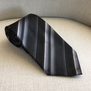 Umberto Frasi Black and Gray Striped Tie